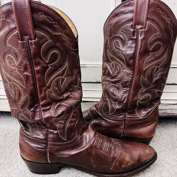 Dan Post Milwaukee Cowboy Mignon Corona Brown Leather Western Boots - Mens 10.5B - Picture 5 of 8